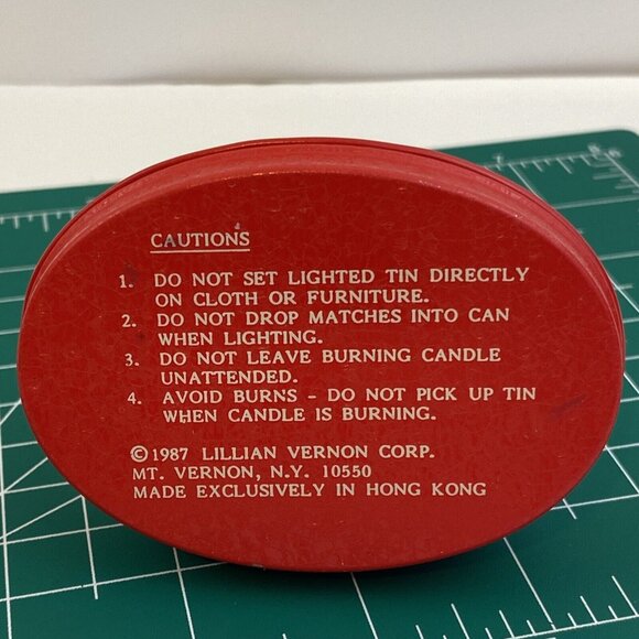 VtgLillian Vernon 1987 Candle Tins Christmas Tree NEVER USED MINT - Picture 5 of 6